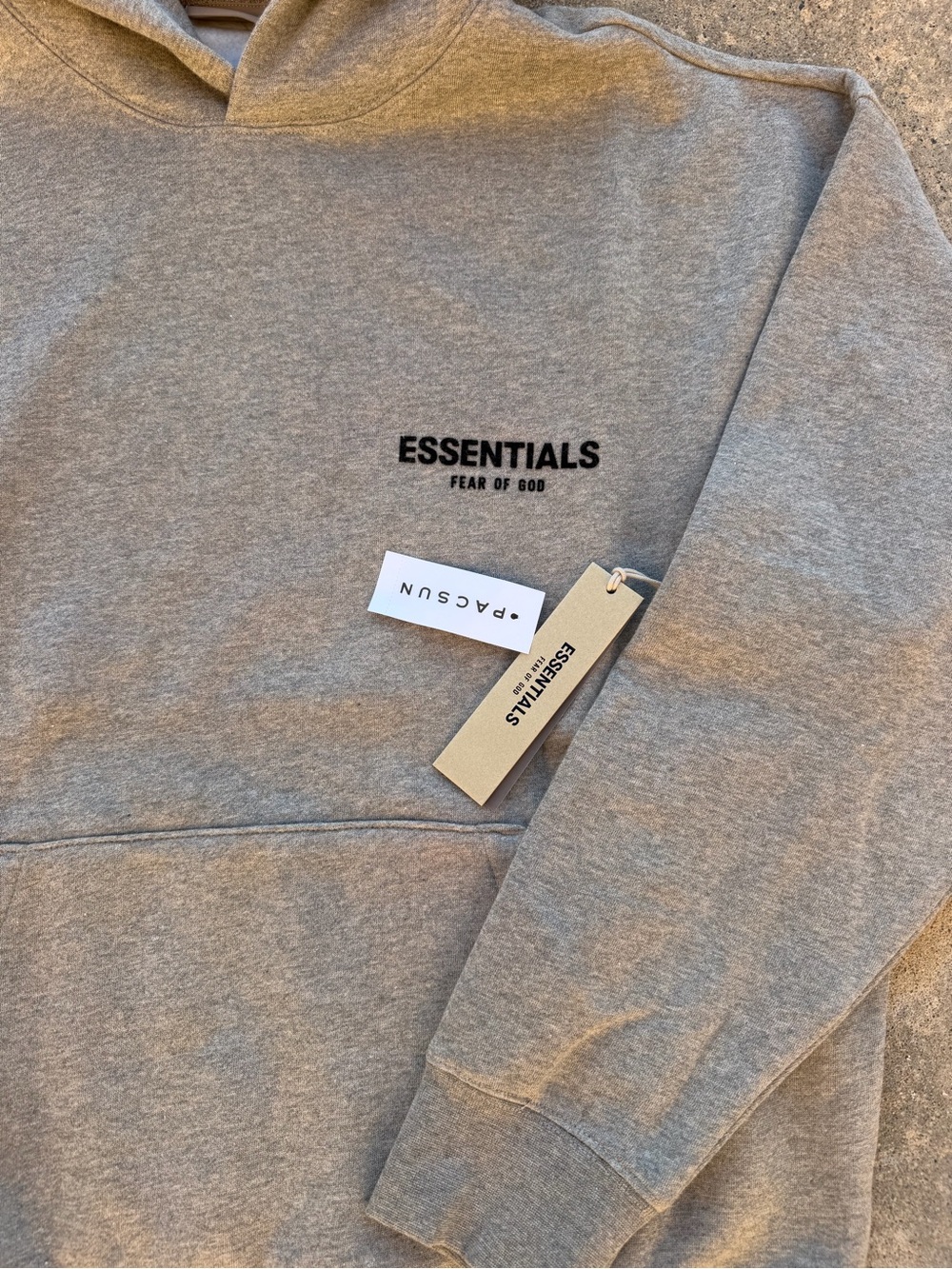 Fear of God ESSENTIALS Men's Heather Gray Pullover Hoodie - Picture 3 of 6